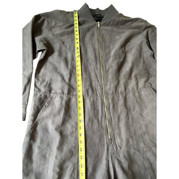 Houston White Faux Suede Jumpsuit Women’s Size Large Brown Gray Target Exclusive - Picture 7 of 13